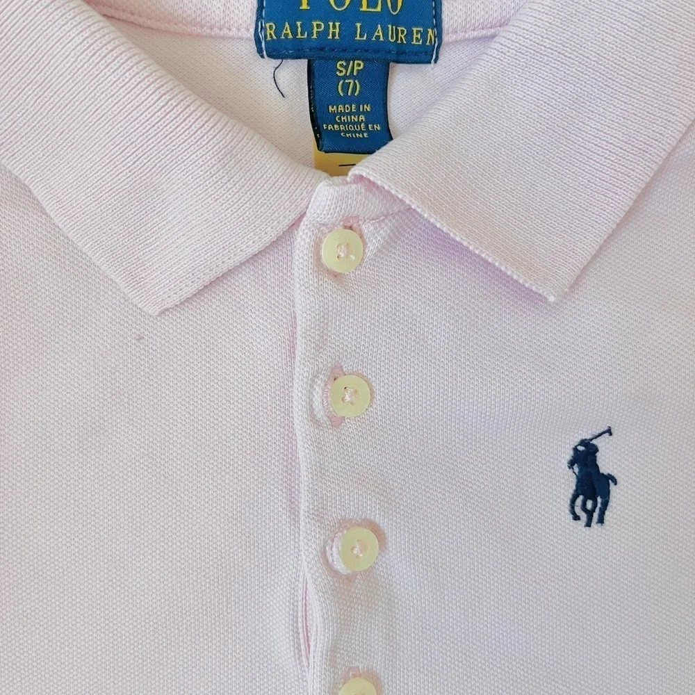 Ralph Lauren kids stretch mesh school polo Dress and polo collar shirt 7